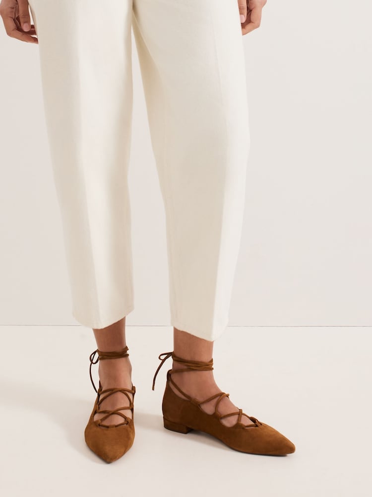 Phase Eight Natural Tie Flat Shoes - Image 1 of 7