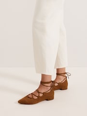 Phase Eight Natural Tie Flat Shoes - Image 2 of 7