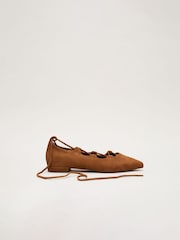 Phase Eight Natural Tie Flat Shoes - Image 4 of 7