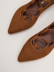 Phase Eight Natural Tie Flat Shoes - Image 6 of 7