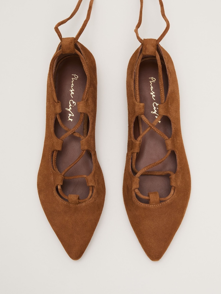 Phase Eight Natural Tie Flat Shoes - Image 7 of 7