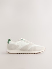 Blanco - Smart Casual Runners Trainers with Suede Trim - Imagen 1 de 5