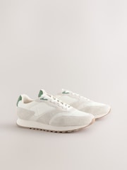 Blanco - Smart Casual Runners Trainers with Suede Trim - Imagen 2 de 5