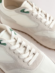 Blanco - Smart Casual Runners Trainers with Suede Trim - Imagen 3 de 5