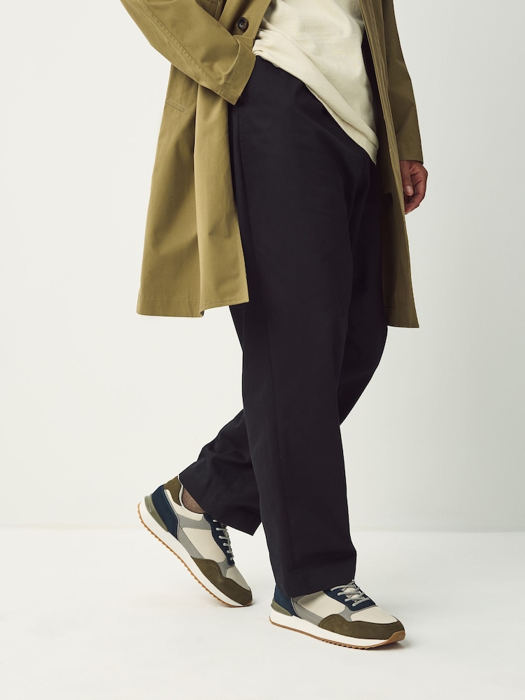 Green/White Trainers with Suede Trim - Image 1 of 6