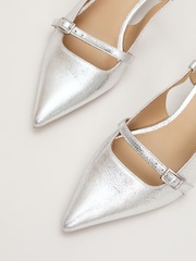Phase Eight Silver Kitten Heels - Image 4 of 7