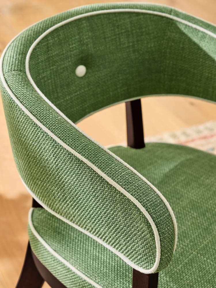 Nina Campbell Green Dining Chairs - Image 2 of 8