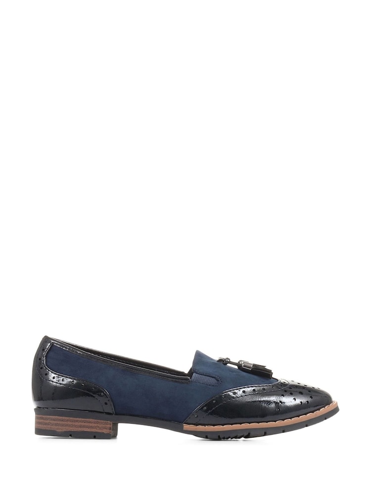Pavers Blue Tassel Loafers - Image 1 of 5