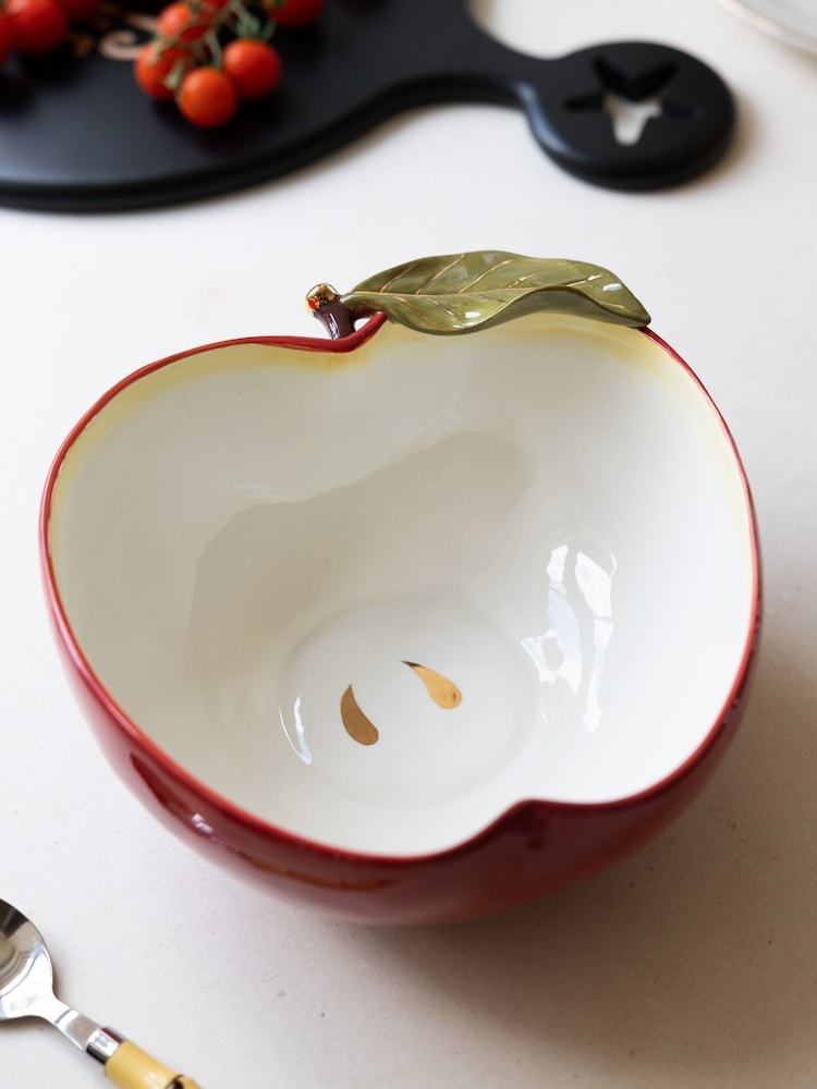 Rockett St George Red Italiana Chic Apple Serving Bowl - Image 1 of 6