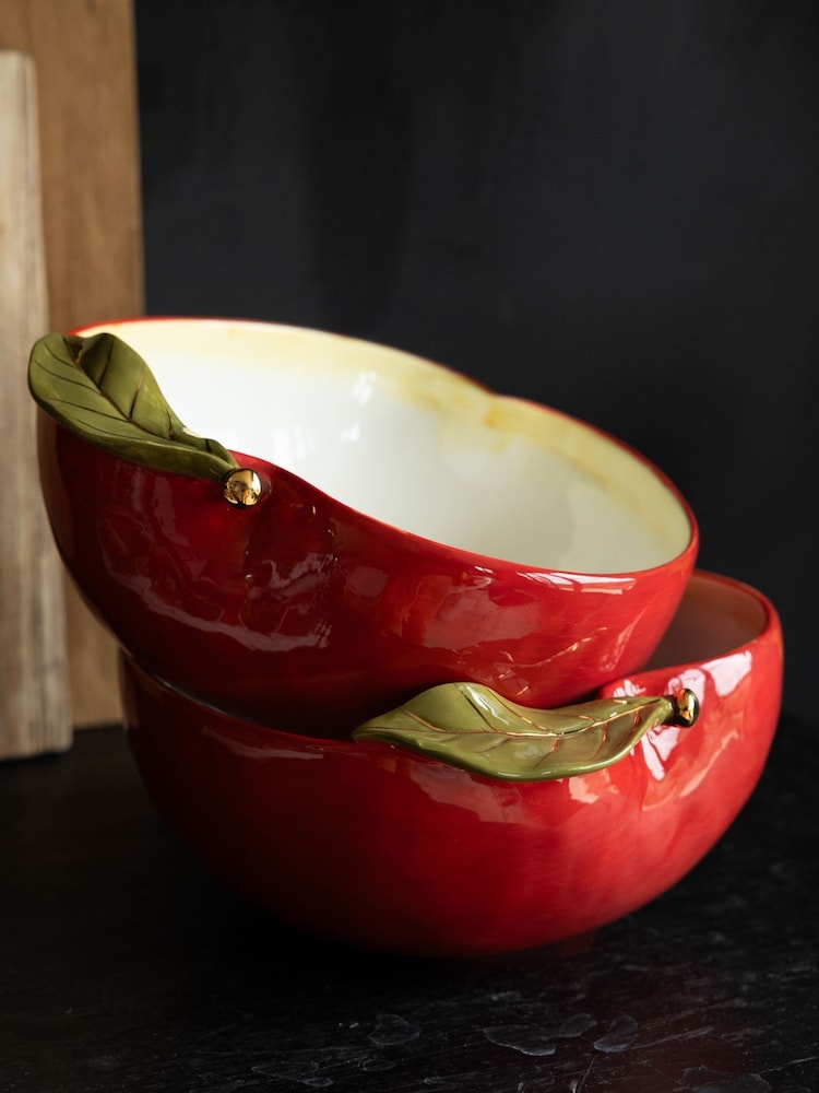 Rockett St George Red Italiana Chic Apple Serving Bowl - Image 2 of 6
