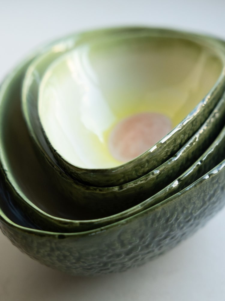 Rockett St George Set of 4 Green Avocado Nesting Bowls - Image 2 of 6