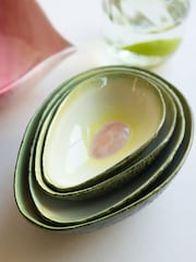 Rockett St George Set of 4 Green Avocado Nesting Bowls - Image 6 of 6