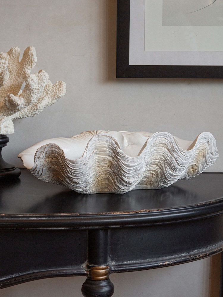 Rockett St George White Large Clam Shell Display Dish - Image 1 of 5 Rockett St George White Large Clam Shell Display Dish - Image 1 of 5