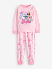 Character Pink Barbie Unicorn Sparkly Pyjamas - Image 1 of 13