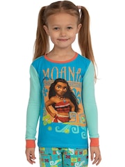 Character Blue Disney Moana Snuggle Fit Pyjamas - Image 8 of 10