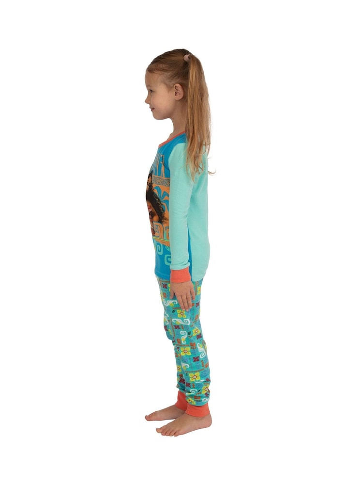 Character Blue Disney Moana Snuggle Fit Pyjamas - Image 9 of 10