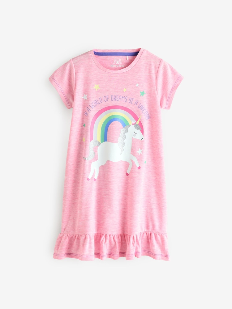 Harry Bear Pink Unicorn Rainbow Nightdress - Image 1 of 2