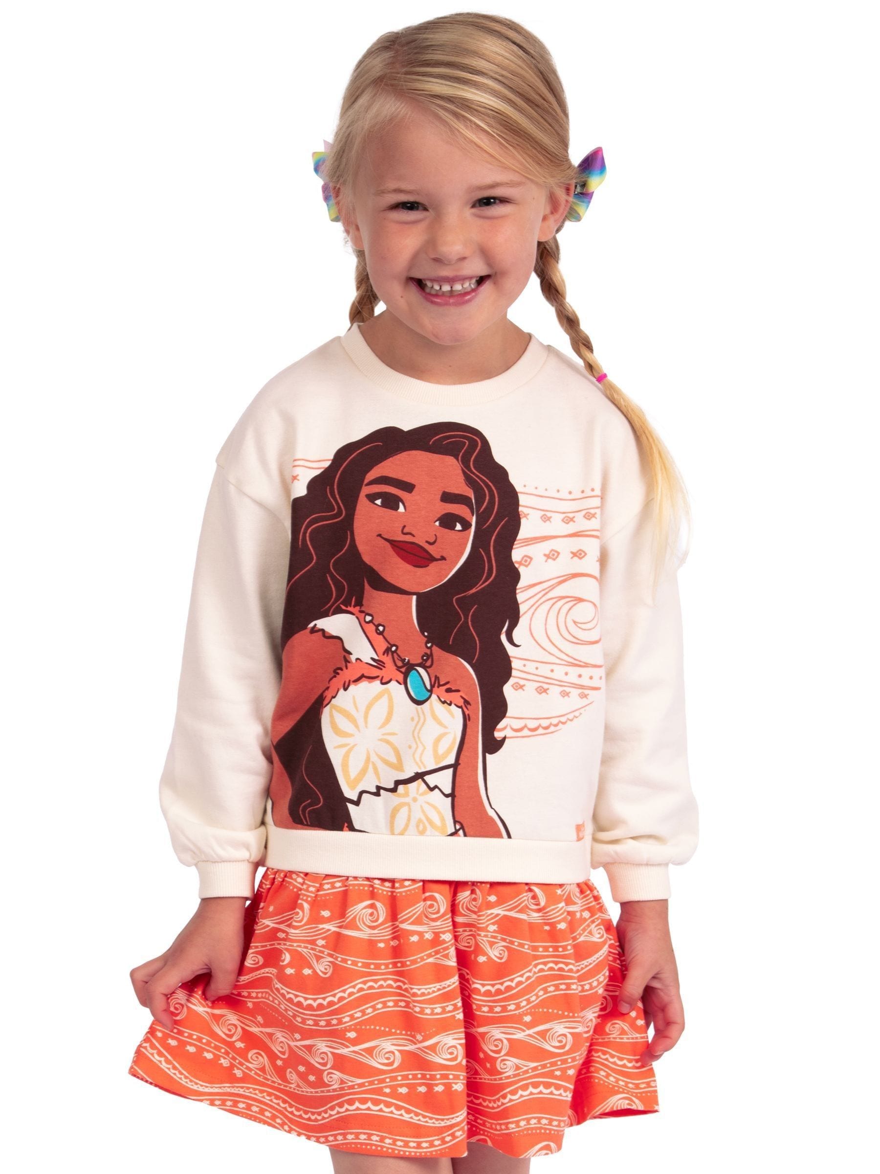 Buy Character Orange Disney Moana 2 Sweatshirt 100% Cotton Dress