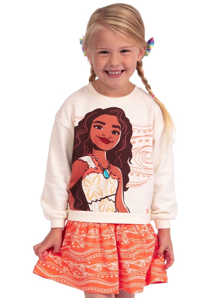 Character Orange Disney Moana 2 Sweatshirt 100% Cotton Dress - Image 1 of 11 Character Orange Disney Moana 2 Sweatshirt 100% Cotton Dress - Image 1 of 11