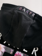 Baker by Ted Baker 2 Piece Longline Black Hoodie and Printed Leggings Set - Image 6 of 6