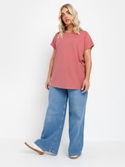 Yours Curve Pink Core Basic T-Shirts 3 Pack - Image 3 of 9