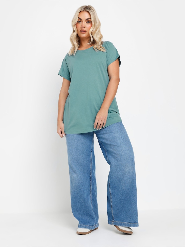 Yours Curve Pink Core Basic T-Shirts 3 Pack - Image 4 of 9