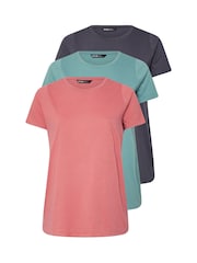 Yours Curve Pink Core Basic T-Shirts 3 Pack - Image 6 of 9