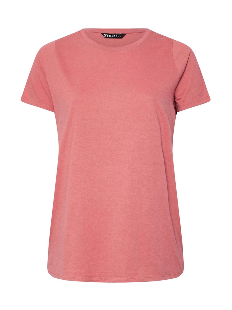 Yours Curve Pink Core Basic T-Shirts 3 Pack - Image 7 of 9