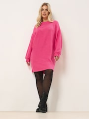 Yours Curve Pink Soft Touch Jumper Dress - Image 2 of 5