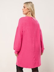 Yours Curve Pink Soft Touch Jumper Dress - Image 3 of 5