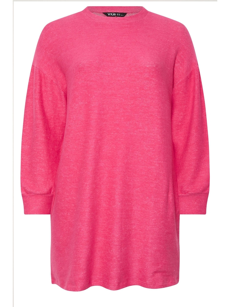 Yours Curve Pink Soft Touch Jumper Dress - Image 5 of 5