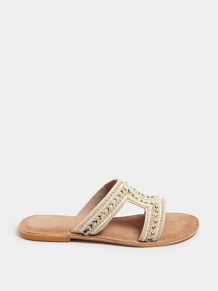 Long Tall Sally Natural Beaded Mules - Image 3 of 5