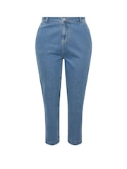 Yours Curve Blue Barrel Jeans - Image 6 of 6