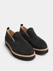 Yours Curve Black Wide Fit Wedge Slip On Loafers - Image 3 of 5