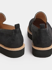 Yours Curve Black Wide Fit Wedge Slip On Loafers - Image 4 of 5