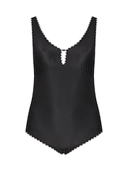 Yours Curve Black Blanket Stitch Plunge Swimsuit - Image 5 of 6