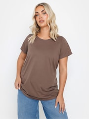 Yours Curve Brown Core Basic T-Shirts 3 Pack - Image 2 of 9