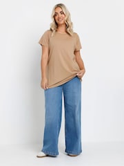 Yours Curve Brown Core Basic T-Shirts 3 Pack - Image 4 of 9