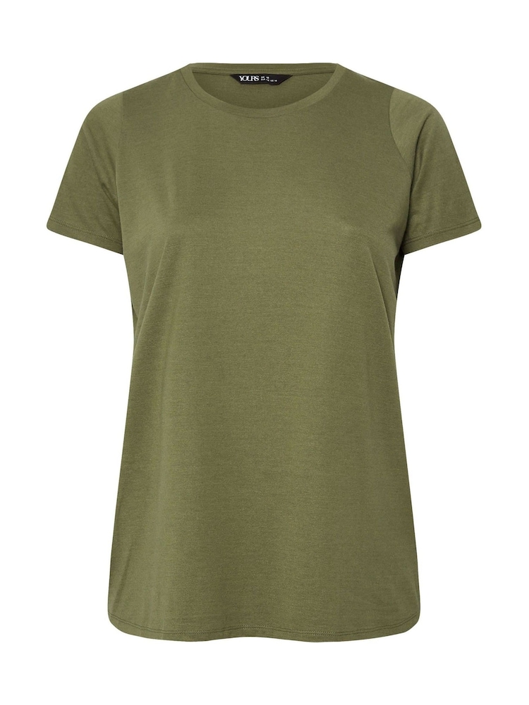 Yours Curve Brown Core Basic T-Shirts 3 Pack - Image 9 of 9