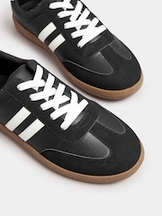 Yours Curve Black Extra Wide Fit Extra-Wide Fit Retro Stripe Trainers - Image 3 of 4