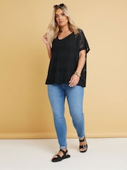 Yours Curve Black Boxy Cover-Up - Image 1 of 9