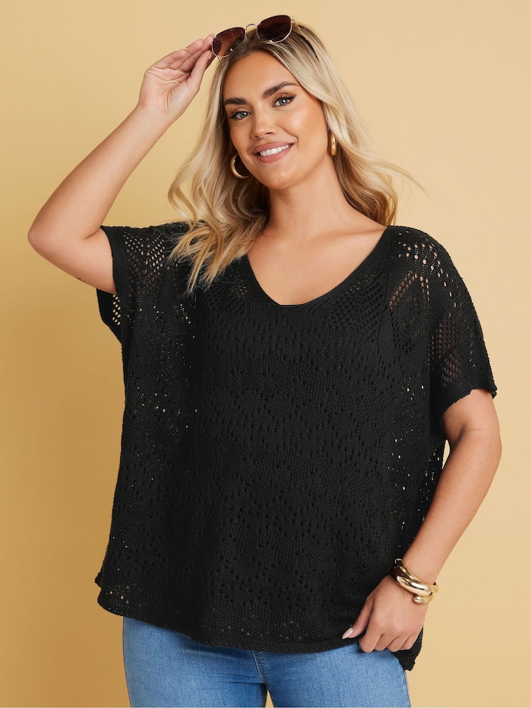 Yours Curve Black Boxy Cover-Up - Image 2 of 9