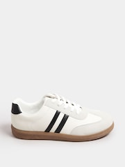 Yours Curve White Extra Wide Fit Extra-Wide Fit Retro Stripe Trainers - Image 2 of 4