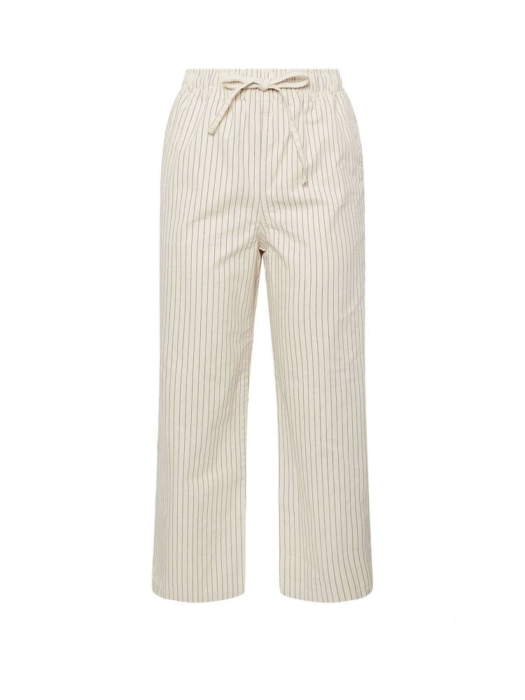 Yours Curve Striped Pull On Wide Leg 100% Cotton Jeans - Image 5 of 5