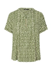 Yours Curve Green Grown On Sleeve Notchneck Top - Image 5 of 5