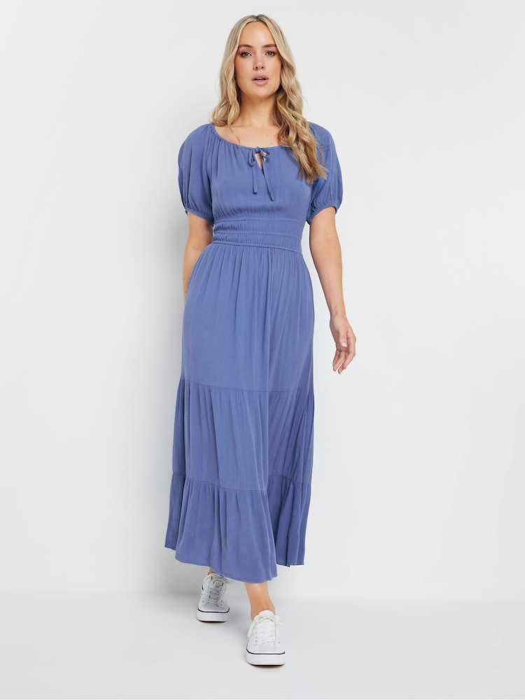 Long Tall Sally Blue Boho Tiered Dress - Image 2 of 5