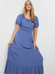 Long Tall Sally Blue Boho Tiered Dress - Image 4 of 5