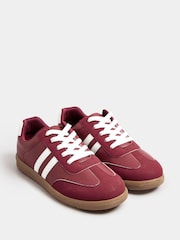 Yours Curve Red Extra Wide Fit Extra-Wide Fit Retro Stripe Trainers - Image 1 of 4