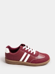 Yours Curve Red Extra Wide Fit Extra-Wide Fit Retro Stripe Trainers - Image 2 of 4