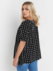 Yours Curve Swiss Dot Short Sleeve Boho 100% Cotton Top - Bild 3 von 5